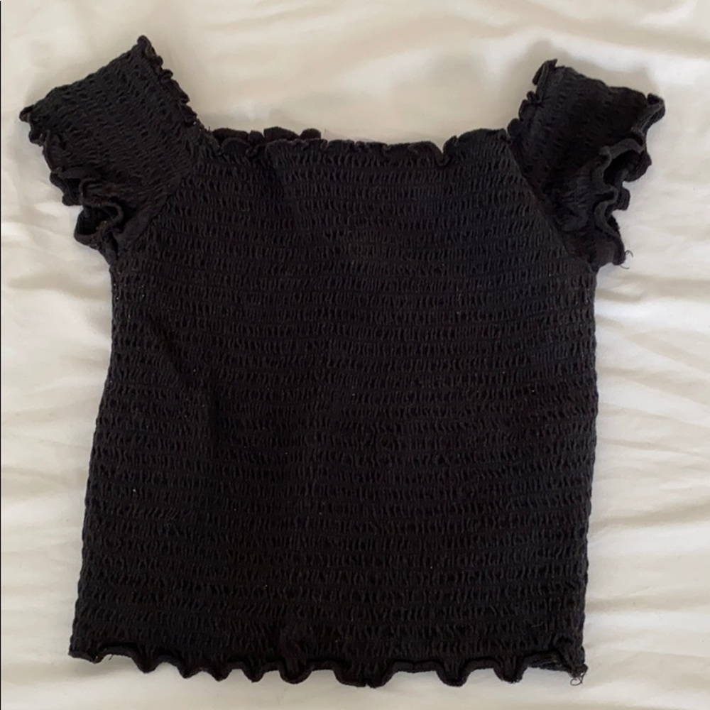 Black Off the shoulder crop top